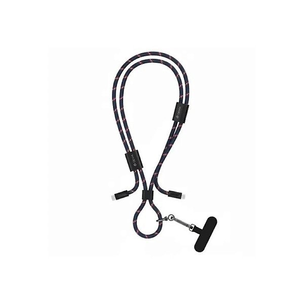 Cabo de Alça Ajustável 2 Em 1 USB-C para USB-C Devia PRO5 - Azul Escuro