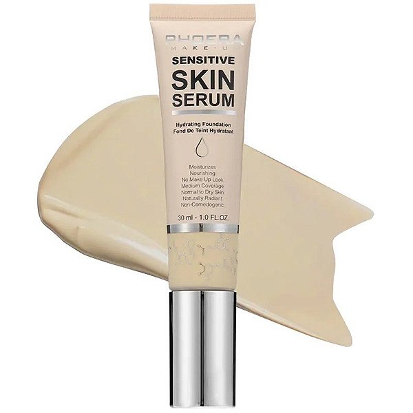 Base Sérica Phoera Pele Sensível 02 Nude - 30mL