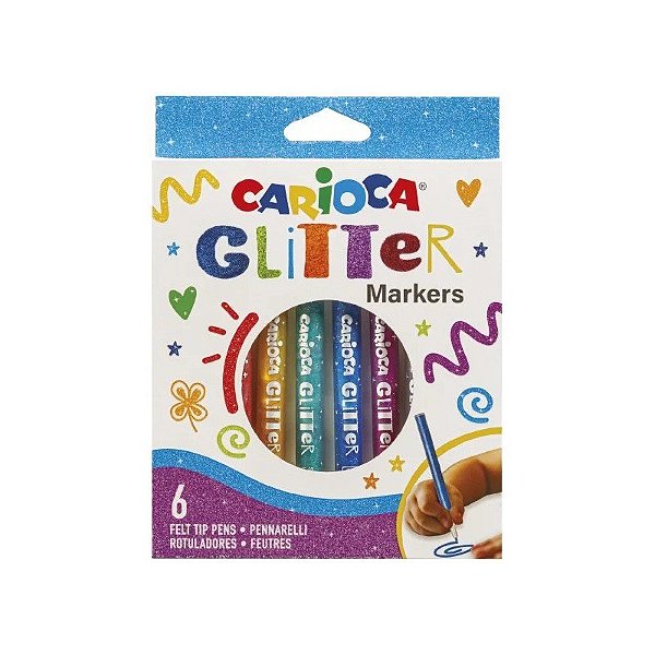 Marcador Carioca Glitter - 42190 (6 cores)