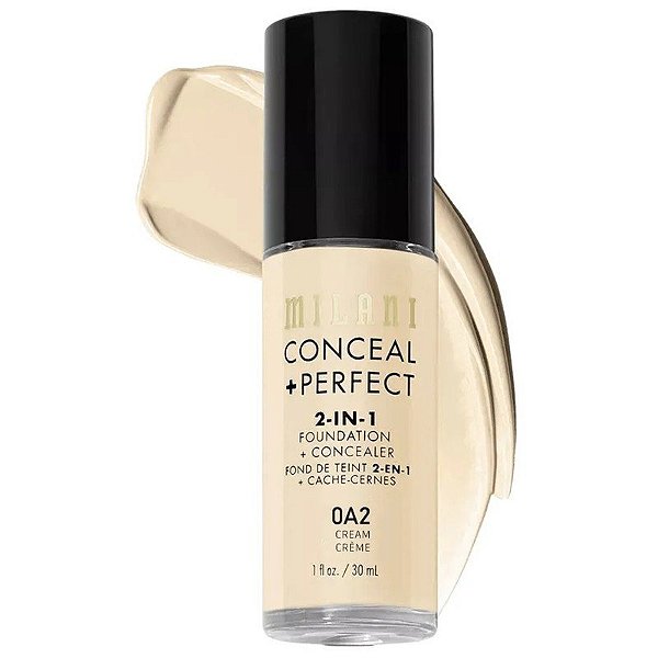 Base Líquida Milani Conceal + Perfect 2 em 1 0A2 Cream - 30mL