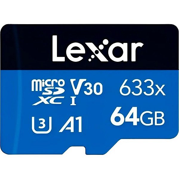 Cartão de Memória Micro SDXC UHS-I Lexar 64GB 100MB/S 633X