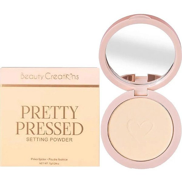 Pincel Bush Beauty Creations Pretty Pressed Pó Compacto Fixador Oh Honey - 7g