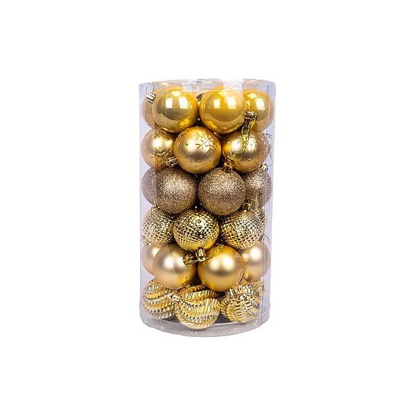 Bola de Natal com 41 Peças de 6 CM Dourada