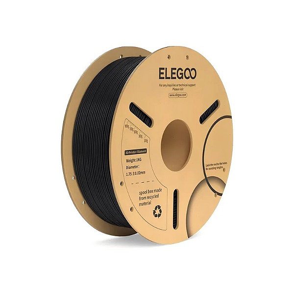 Filamento para Impressora 3D Elegoo Pla Plus 1,75 mm - Preto 1 kg