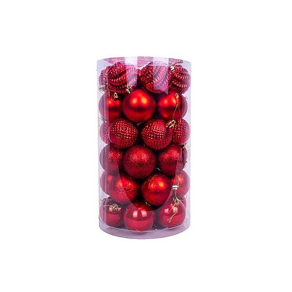 Bola de Natal com 41 Peças de 6 CM Vermelho