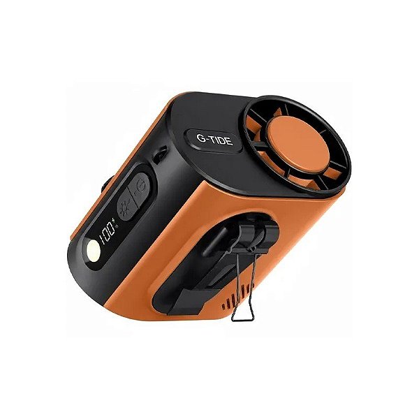 Mini Ventilador G-Tide FW02 5 Pás Recarregável - Laranja/Preto