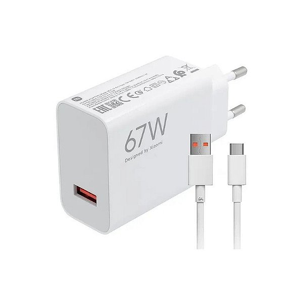 Carregador Xiaomi Hypercharge Combo MDY-12-Eh 67W USB-A - Branco