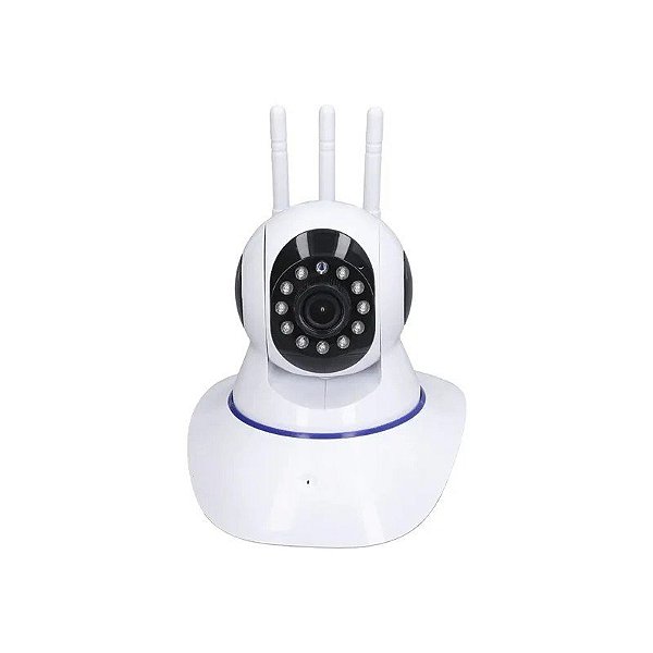 Câmera de Segurança IP WiFi Inteligente IP-05 - 4MP - 3 Antenas - 355° - Branca
