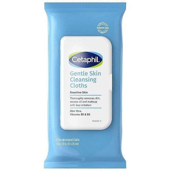 Lenço Desmaquilhante Cetaphil Gentle Skin Dry Cleansing Cloths (25 Unidades)