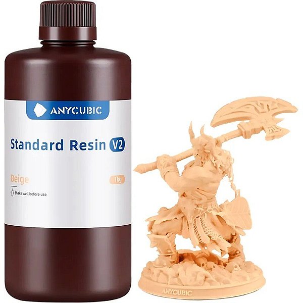 Resina Anycubic Standard V2 para impressora 3D 1Kg - Bege