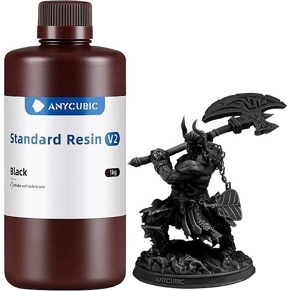 Resina Anycubic Standard V2 para impressora 3D 1Kg - Preta
