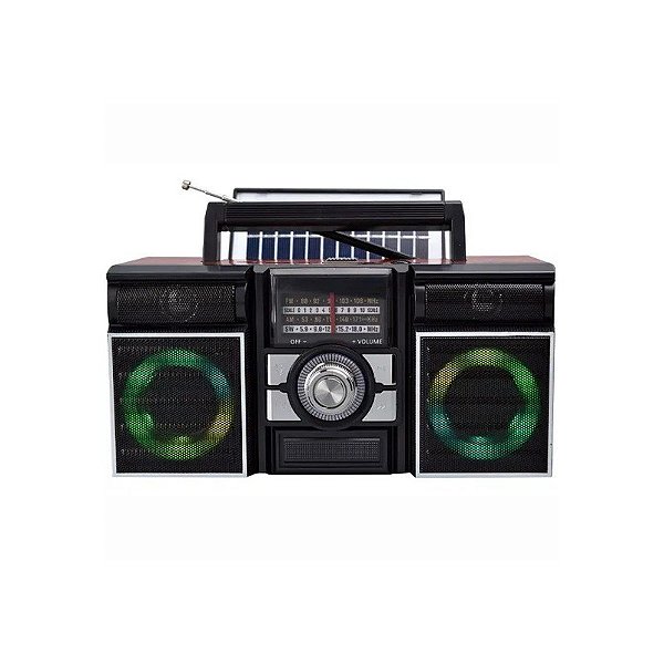Rádio Portátil Megastar RX1000BTN com SD/USB/Bluetooth - Marrom/Preto