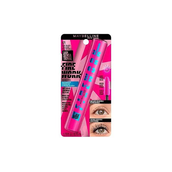 Rímel Maybelline Fire Work Prova D'Água Preto 871