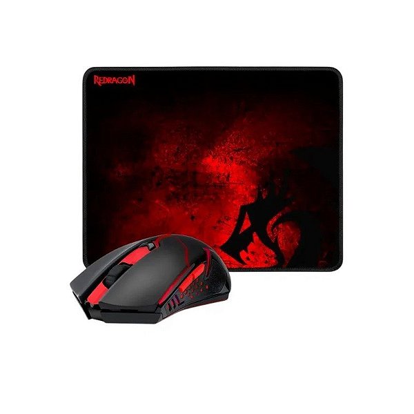 Mouse + Mousepad Redragon M601WL-Ba 2400DPI Grande