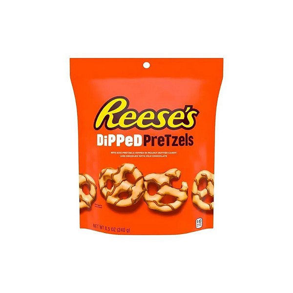Pacote 240G de Pretzels Hersheys Reeses com Cobertura de Chocolate Branco