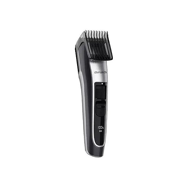 Máquina de Cortar Cabelo Aiwa AW-HCB906 Recarregável - Preto/Prata