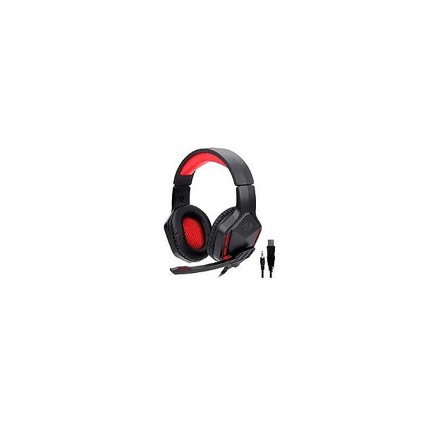 Fone Gamer Redragon H220N Themis 2 com Fio - Preto / Vermelho