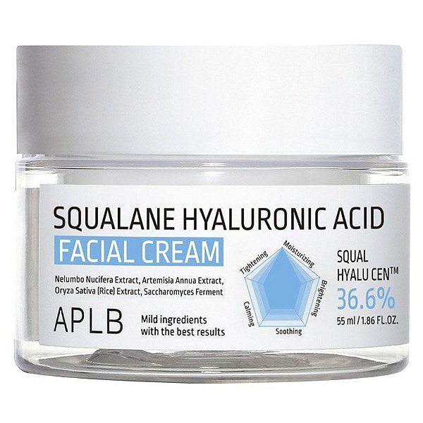 Creme Facial APLB Esqualano Ácido Hialurônico 36.6% - 55mL
