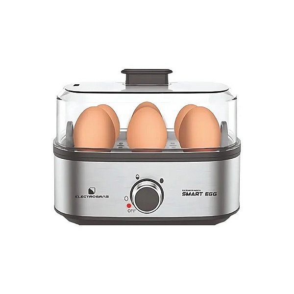 Máquina de Cozinhar Ovos Electrobras Esmart Egg EBEG-06 300 Watts para Até 6 Ovos 220 - 240 V ~ 50/60 HZ - Prata/Preta