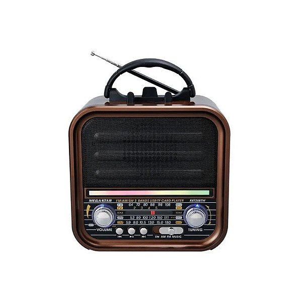 Rádio Portátil Megastar RX720BTW 600 W SD/USB/BT - Marrom