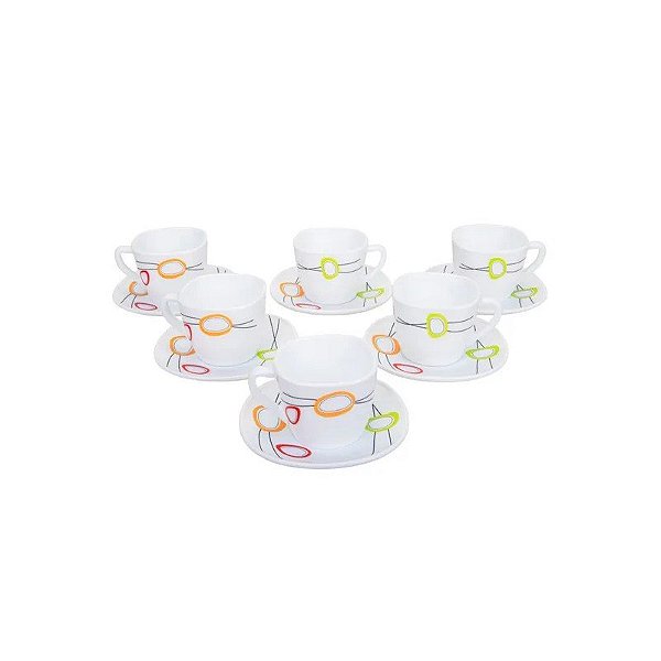 Jogo de Xícaras de Porcelana 6 Peças