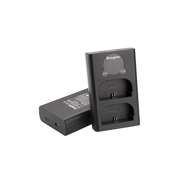 Carregador de Bateria Kingma LP-E6 LCD USB Duplo