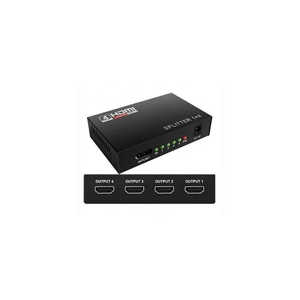 Divisor HDMI de 4 Portas 1080P 1X4 3D HDMI