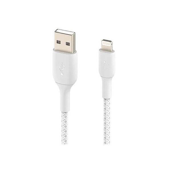 Cabo Belkin Boostcharge 1M USB-A/Lightning Trançado Branco - CAA002BT1MWH