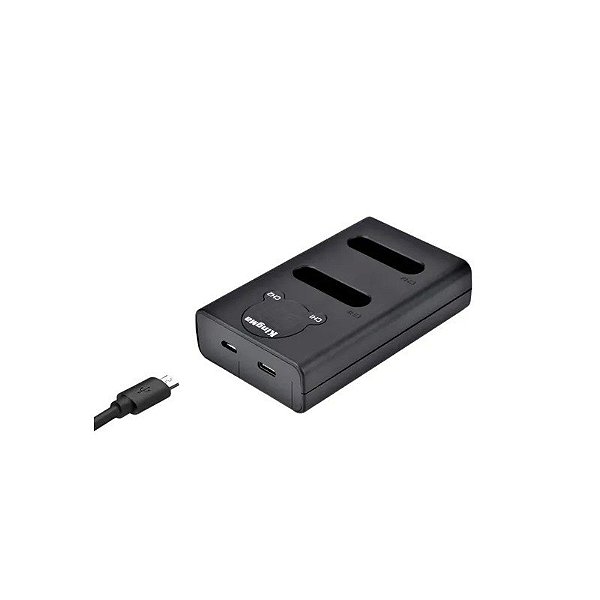 Carregador Kingma LCD USB Duplo LI-90B Olympus