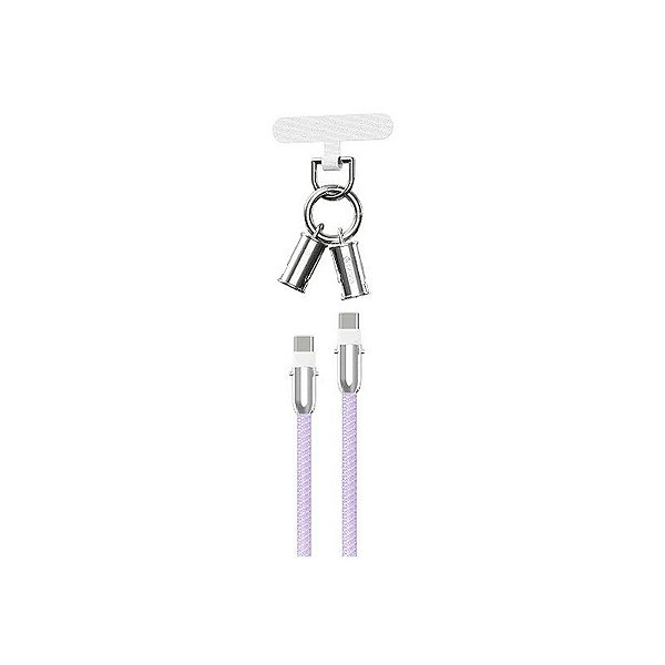 Cabo de Alça Devia EC657 2 Em 1 USB-C para USB-C de 1,6 M - Roxo