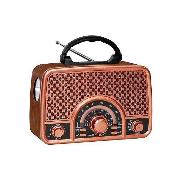 Rádio Portátil Megastar RX2154BTG 600 Watts com Bluetooth Bivolt - Marrom/Rosa
