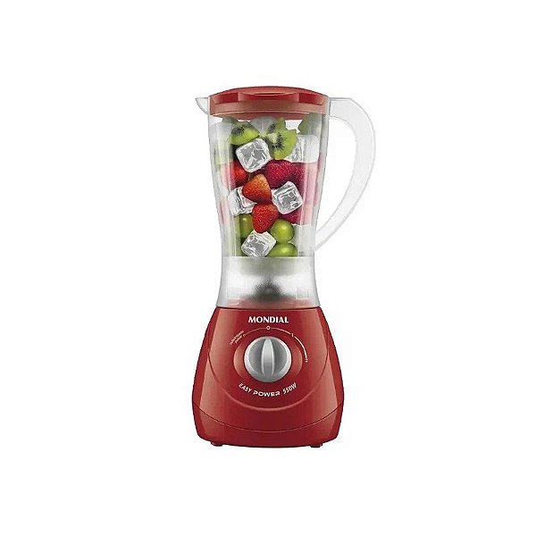 Liquidificador Mondial Easy Power L-550-R 550 Watts 2 Velocidades + Pulsar 220V ~ 50/60 HZ - Vermelho/Cinza
