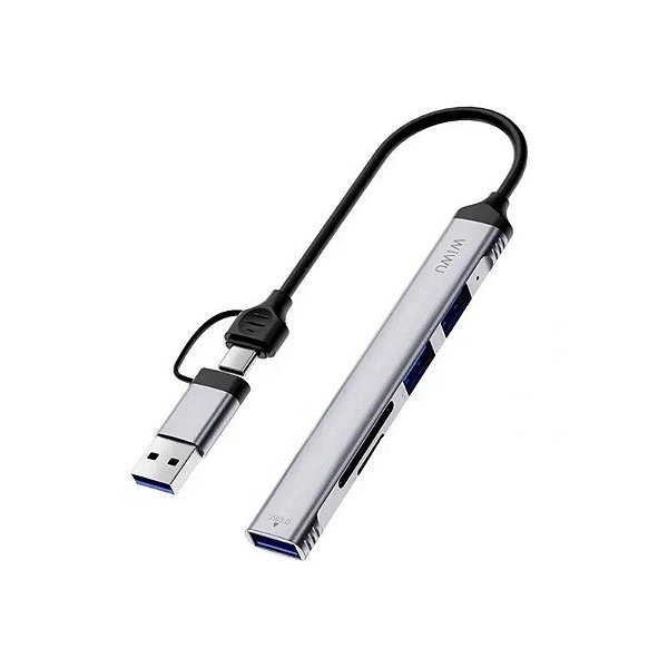 Hub Wiwu Zolo WI-HB003 5 Em 1 USB-A/USB-C - Cinza