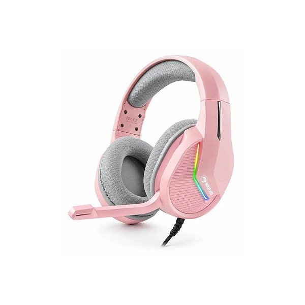 Headset Gamer Marvo Tactic 40 H8618-PK RGB USB - Rosa