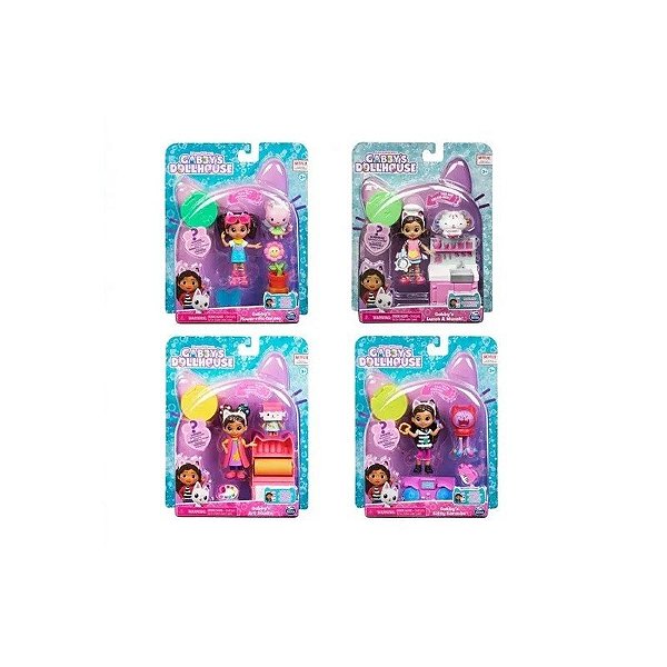 Conjunto de Brinquedo Variado Casa da Boneca Gabby com Acessórios