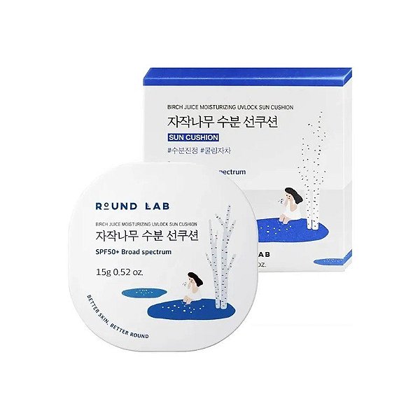 Protetor Solar Facial Round Lab Vidoeiro Suco Hidratante Uvlock Almofada Solar SPF 50+ 15 G