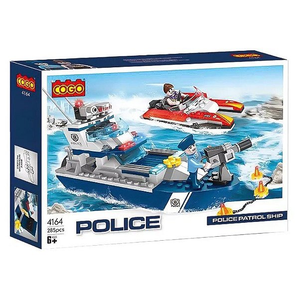 Kit Navio Patrulha Policial Cogo - 4164 (285 Peças)
