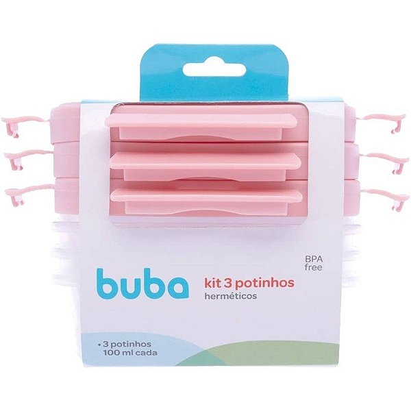Kit de Potes Herméticos Buba - Rosa - 18059