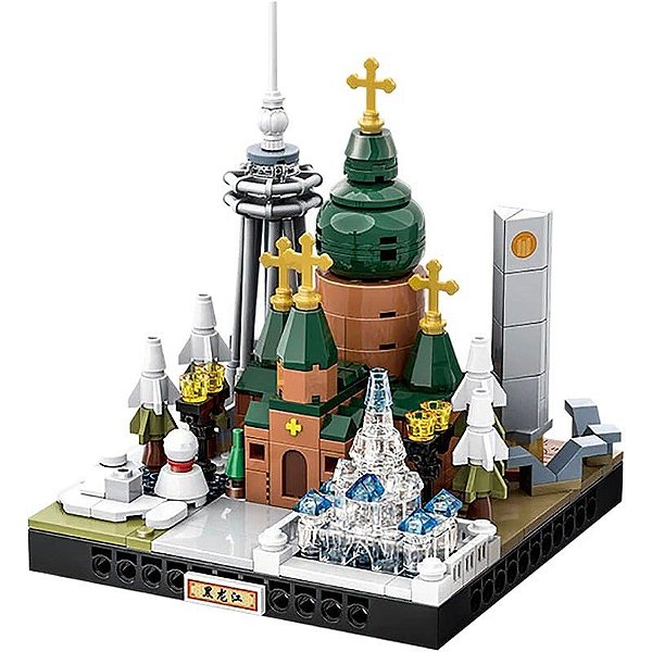 Blocos de Construção Wange City Microcosm Hei Long Jiang - 3107 (301 peças)