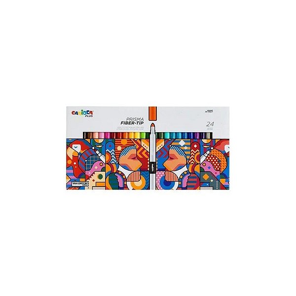 Marcador Carioca Plus Prisma Fiber - Ponta - 445207 (24 cores)