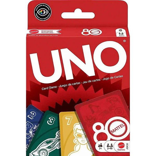 Baralho Uno 80º Aniversário Mattel - JGK30