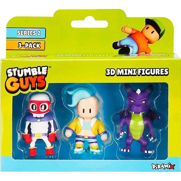 Bonecos Stumble Guys 3D Mini Figuras S2 Diramix Art.6 - 0439 (3 Unidades)