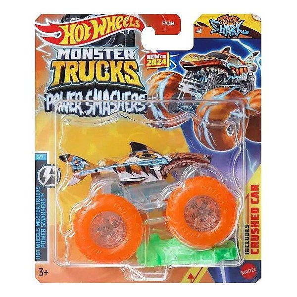 Caminhão Monstro HotWheels Tubarão Tigre Mattel - FYJ44-HTM68