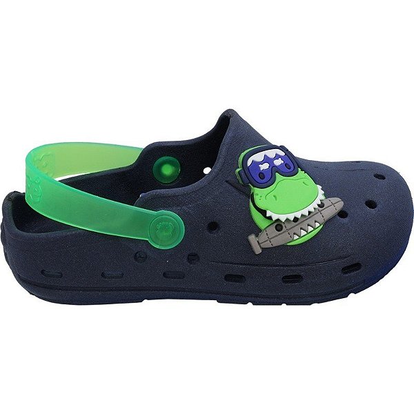 Sandália Crosc Infantil Pé com Pé 55177-034 - Azul Marinho/Verde