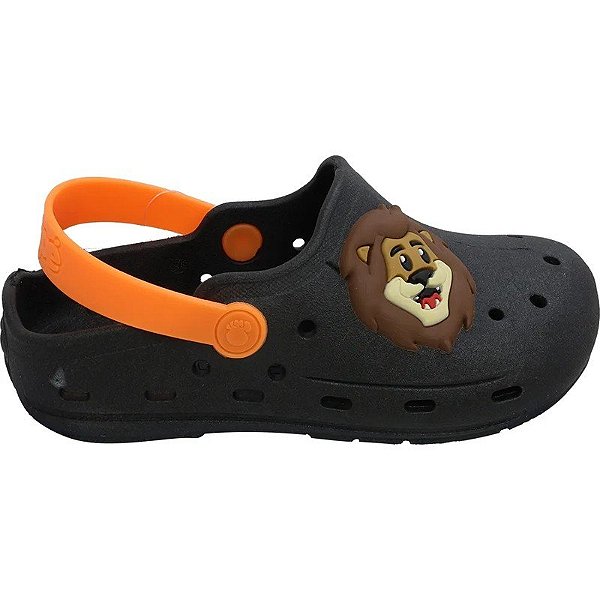 Sandália Crosc Infantil Pé com Pé 55169-1725 - Preto/Laranja
