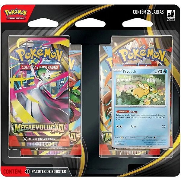 Cartas Pokémon Megaevolução Psyduck - 10-10051-101 (25 cartas)