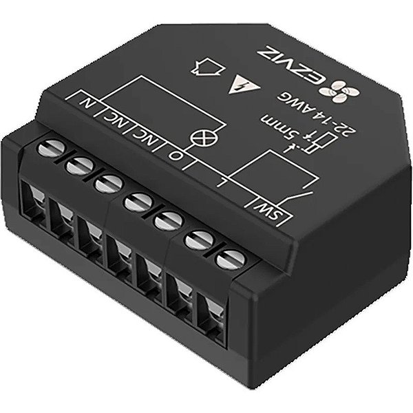 Interruptor Inteligente Ezviz Wi-Fi Relay 1PM CS-T35 Preto