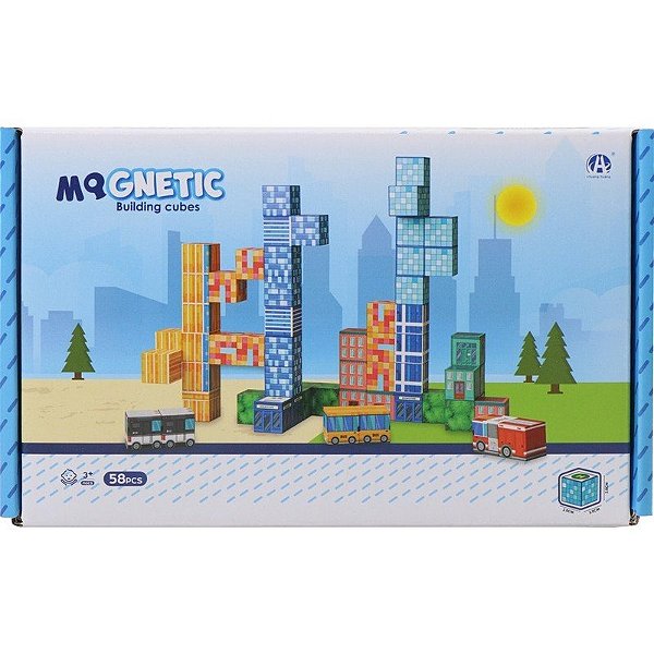 Jogo de Cubos Magnéticos de Construção Chuang Huang - CH1431 (58 peças)