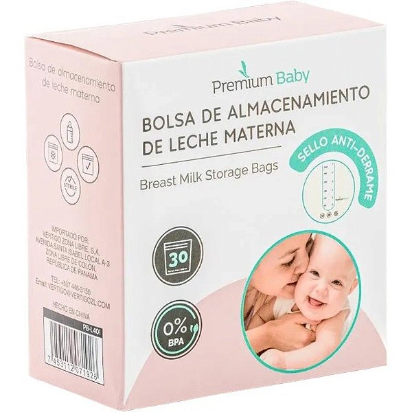 Bolsa de Armazenamento de Leite Materna Premium Baby 200 ml - PB-L401 (30 Unidades)