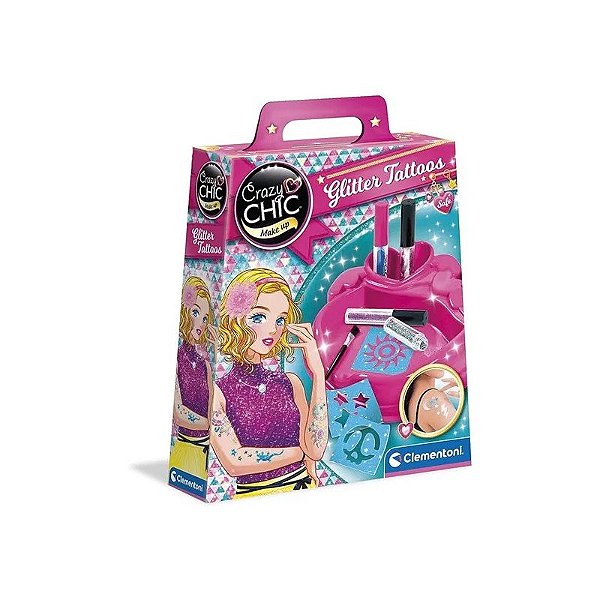 Kit de Maquiagem Clementoni Crazy Chic Glitter